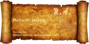 Maloch Anina névjegykártya